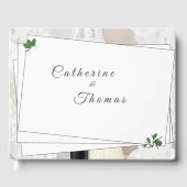 White Lace & Rose Blätter Gästebuch (Vorderseite)