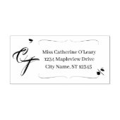 White Lace & Rose Blätter Hochzeit Permastempel (Design)