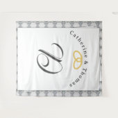 White Lace & Rose Blätter Hochzeit Wandteppich (Vorderseite (Horizontal))