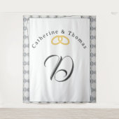 White Lace & Rose Blätter Hochzeit Wandteppich (Vorderseite)