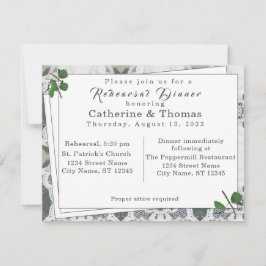 White Lace & Rose Blätter Probe Dinner