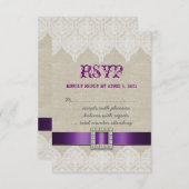 White Lace Rustic Wedding RSVP Lila Linde (Vorne/Hinten)