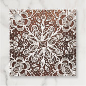 White Lace Rustic Wood Wedding Geschenkanhänger (Vorderseite)