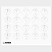 White Lace Taufe Danke klassische Round Sticker (Blatt)
