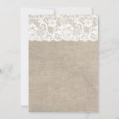 White Lace und Burlap Hochzeit Einladung (Rückseite)