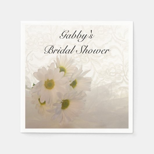 White Lace und Daisies Brautparty Serviette (Vorderseite)