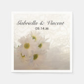 White Lace und Daisies Wedding Serviette (Vorderseite)