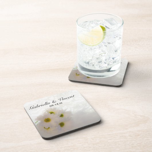 White Lace und Daisies Wedding Untersetzer (Rechte Seite)