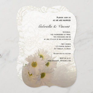 White Lace und Daisy Blume Hochzeit Einladung