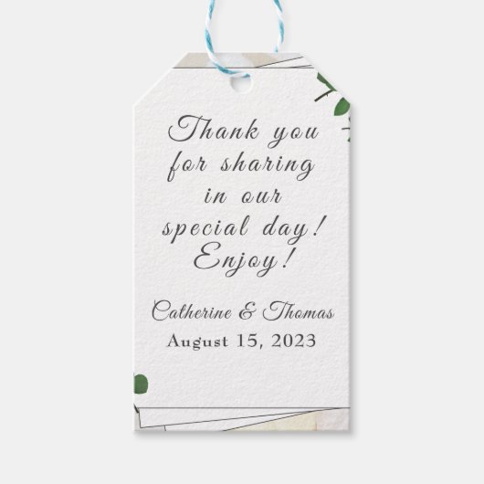 White Lace und Rose Blätter Geschenkmarke Geschenkanhänger (Vorderseite)