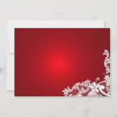 White Lace und Ruby Wedding Einladung (Rückseite)