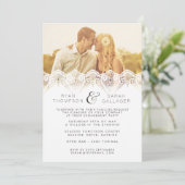 White Lace Verlobung Wedding Foto Einladung (Stehend Vorderseite)