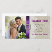 White Lace Vintage Wedding Danke Foto Lila (Vorne/Hinten)