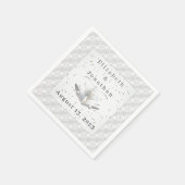 White Lace & Wedding Bells Paper Napkin Serviette (Ecke)