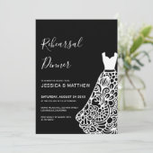 White Lace Wedding Dress Probe Einladung (Stehend Vorderseite)