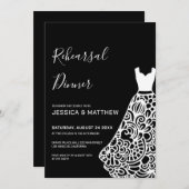 White Lace Wedding Dress Probe Einladung (Vorne/Hinten)