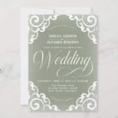 White Lace Wedding Einladung (Vorderseite)