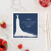 White Lace Wedding Gown & Blue Hintergrund Serviette (Beispiel)