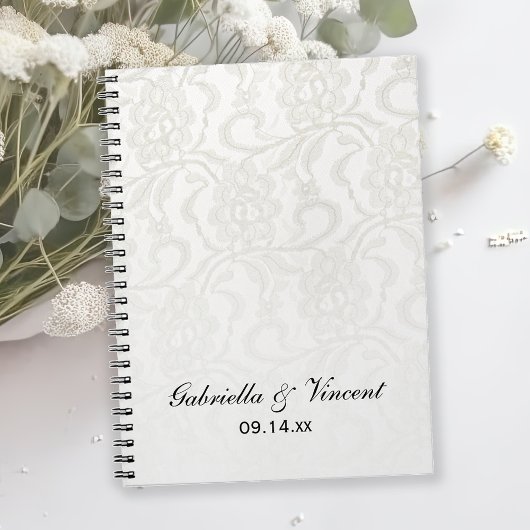 White Lace Wedding Notizblock