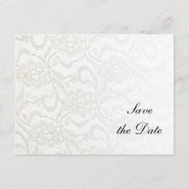 White Lace Wedding Save the Date Ankündigungspostkarte