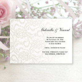 White Lace Wedding Save the Date Announcement Einladung