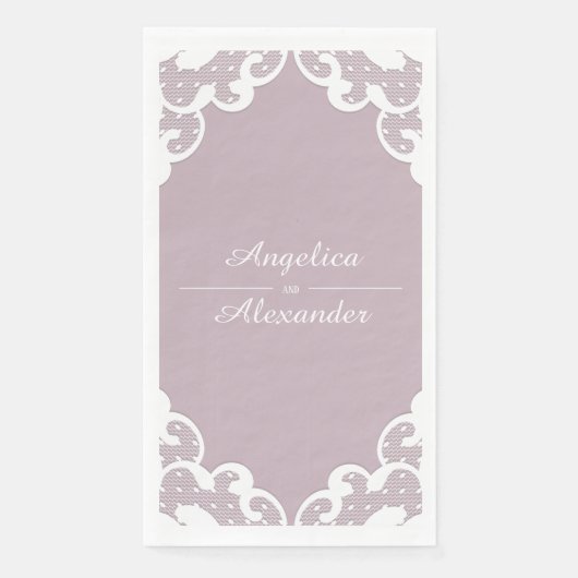 White Lace Wedding Serviette (Vorderseite)