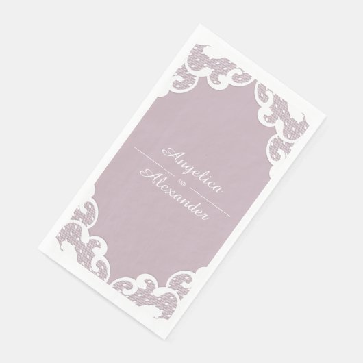 White Lace Wedding Serviette (Ecke)