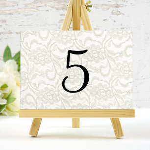White Lace Wedding Tischnummern