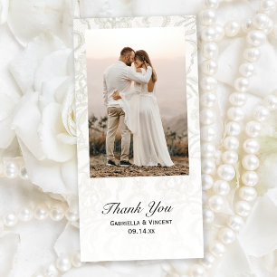 White Lace Wedding Vielen Dank Dankeskarte