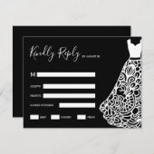 White Lace Wedress RSVP Karte (Vorne/Hinten)