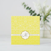 White Lace+ Yellow Accent Wedding Einladungen (Stehend Vorderseite)