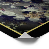 White Lacecap Hydrangea Floral Abstrakt Poster (Ecke)