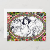 WHITE LADY RED APPLES | Paintable Postcards© Postkarte (Vorne/Hinten)