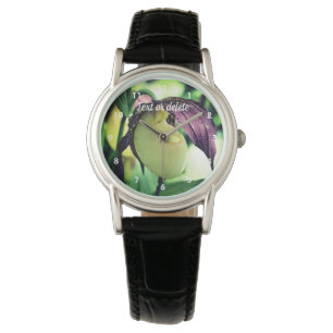 White Lady Slipper Orchid Blume Personalisiert Armbanduhr