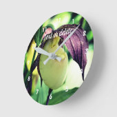 White Lady Slipper Orchid Blume Personalisiert Runde Wanduhr (Winkel)