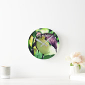 White Lady Slipper Orchid Blume Personalisiert Runde Wanduhr (Zuhause)