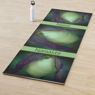 White Lady Slipper Orchid Blume Personalisiert Yogamatte