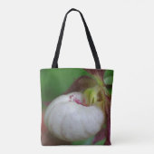 White Lady Slipper Orchid Blume Tasche (Rückseite)