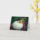 White Lady Slipper Orchid Flower Photography Note Karte (Gelbe Blume)