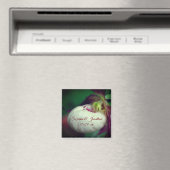 White Lady Slipper Orchid Personalisierte Hochzeit Magnet (In Situ (Geschirrspüler))