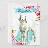 White Lamb Happy Oaster Gruß Feiertagskarte (Vorderseite)