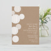 White Lanterns Inspirierte Hochzeit Cardstock Einladung (Stehend Vorderseite)