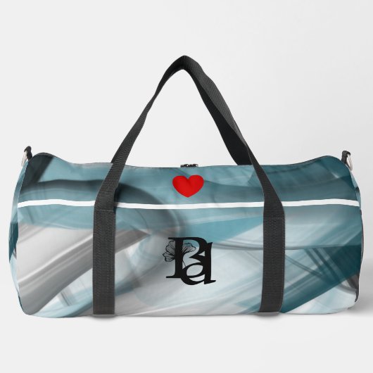White Large Gym Bag Trend Abstrakt Blue Ocean Duffle Bag (Vorderseite)