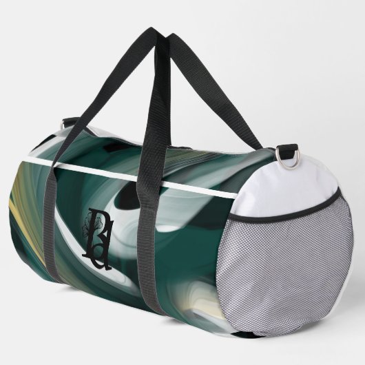 White Large Gym Duffel Bag Trend Abstrakt Green Duffle Bag (Rechte Ecke)