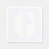 White Large Modern Initial | Ghost White Serviette (Vorderseite)