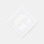 White Large Modern Initial | Ghost White Serviette (Ecke)