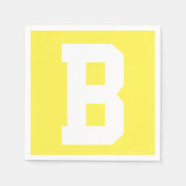 White Large Modern Initial | Lemon Yellow Serviette (Vorderseite)