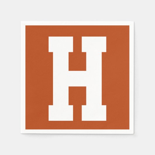 White Large Modern Initial | Rost Serviette (Vorderseite)