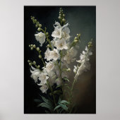 White Larkspur Blume Art Print Poster (Vorne)