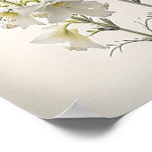 White Larkspur Blume Art Print Poster (Ecke)